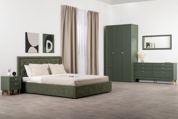 Кровать Марион 160 велюр OCEAN 012 темно-зеленый с ортопедическим основанием и подъемным механизмом (спальное место 160 х 200)