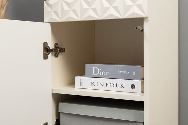 Шкаф-пенал Марион 16.333.01 слоновая кость С341 PE, слоновая кость 6898 ПВХ (собирается на любую сторону)