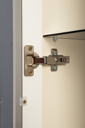 Шкаф-витрина Марион 16.397.01 слоновая кость С341 PE, слоновая кость 6898 ПВХ (собирается на любую сторону)