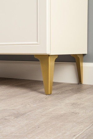 Шкаф-витрина Марион 16.397.01 слоновая кость С341 PE, слоновая кость 6898 ПВХ (собирается на любую сторону)