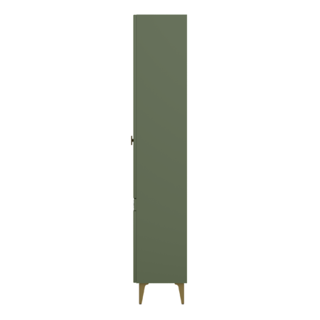 Шкаф-витрина Марион 16.397.02 дымчатый зеленый K521, олива шагрень AG 1050 ПВХ