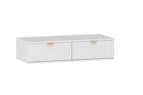 Спальня Дакота композиция 1 меренга, белый, с кроватью Ингрид/Ingrid 1600 велюр ультра смог/ultra smoke, пуф Альба 450 велюр ультра смог/ultra smoke