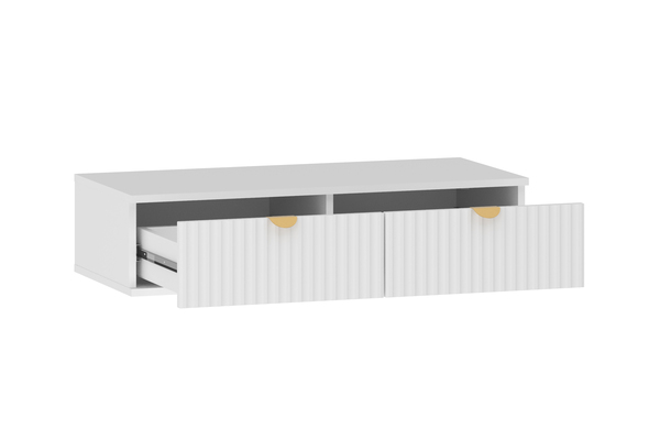 Спальня Дакота композиция 1 меренга, белый, с кроватью Ингрид/Ingrid 1600 велюр ультра смог/ultra smoke, пуф Альба 450 велюр ультра смог/ultra smoke