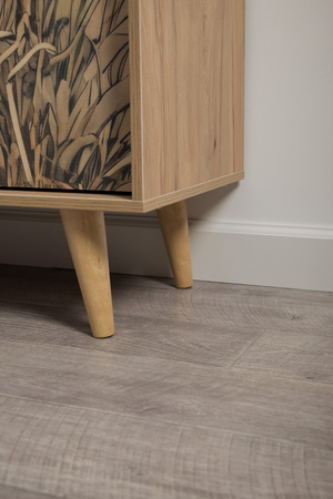 Комод Току 16.230.04 гикори рокфорд натуральный KO86 PW, белый PE шагрень, фотопечать